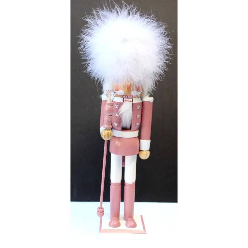 New Pink / Red Nutcrackers Toy Solider Drumming Christmas Room Decor Figure